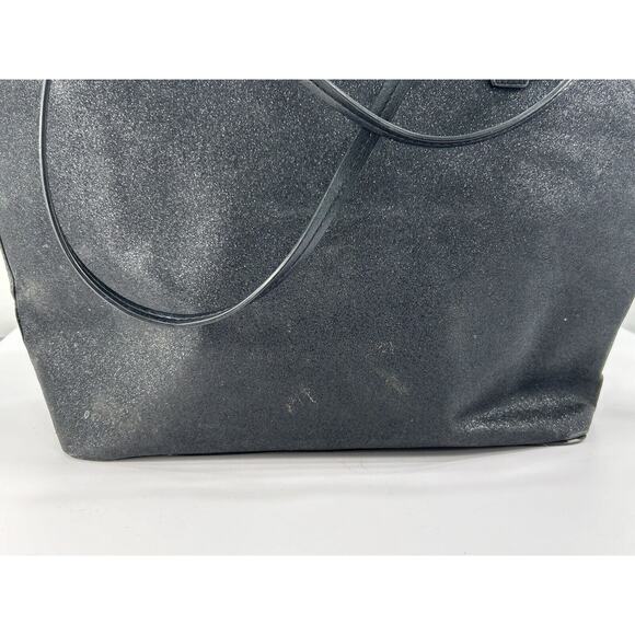 Kate Spade New York Women Kate Spade Large‎ Black Glitter Tote Shoulder Bag Full Zip Double Strap